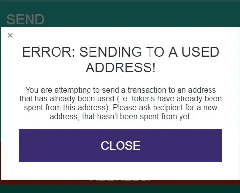 ERROR: Sending to a used address!