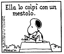 Ella lo colpì con un mestolo