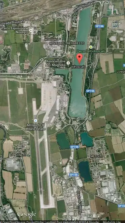 Idroscalo and Airport of Milano Linate - Satellite View