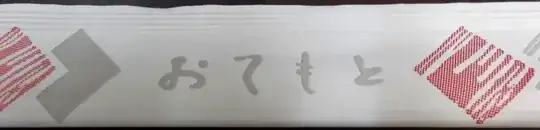 Paper chopstick wrapper with おともて written on it