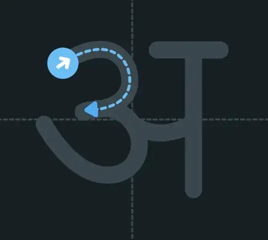 Tracing the Devanagari letter a