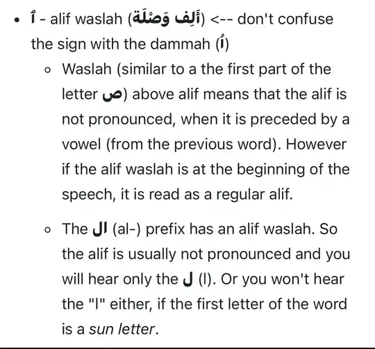 explanation of alif waslah
