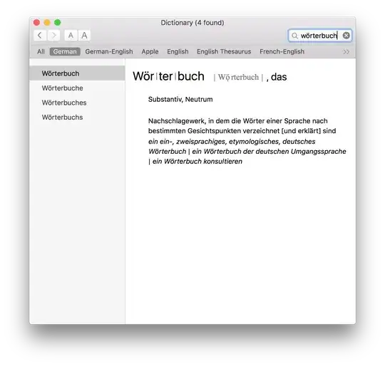 German dictionary on Mac