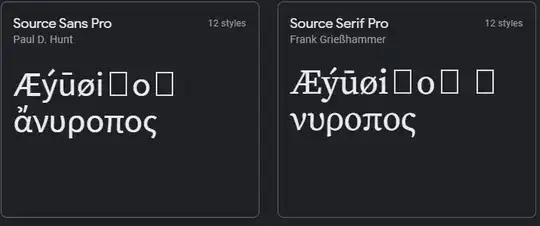 Source Serif and Sans, Latin extended and Greek polytonic