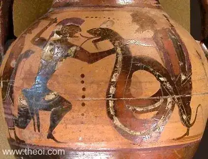 Cadmus battles the Ismenian Dragon