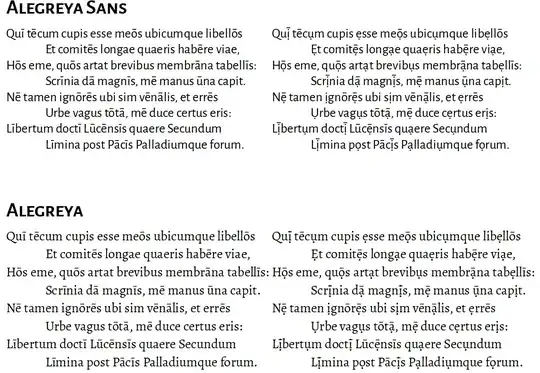 Sample of Latin text with macrons and combining dot below (Martial 1.2)