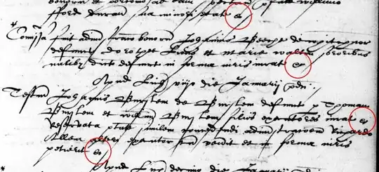 Probate Act Book example, 1596