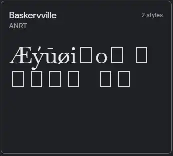 Baskerville, Latin extended and Greek polytonic