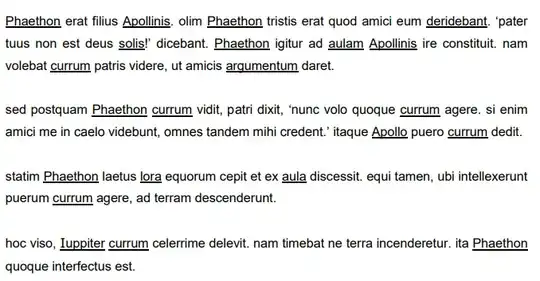 Screenshot of Passage 1 from the current GCSE Latin specimen Language paper.