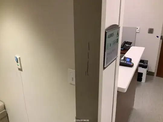 Doorjamb with stains