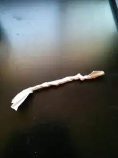 a twisted strip of paper