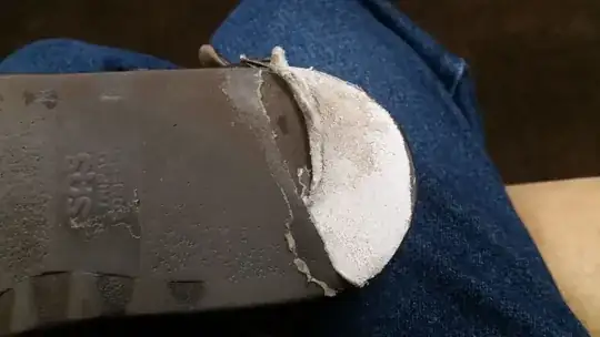 Damaged shoe sole