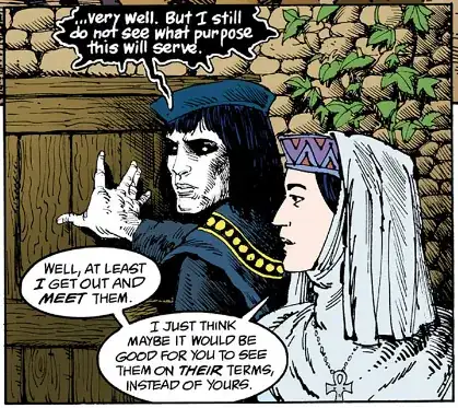 Dream and Death dressed in ancient clothes.