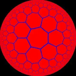Poincaré disk model of the hyperbolic plane with heptagons