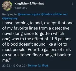 Tweet by Ursula K Vernon with the text transcribed below