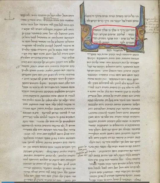 Image of manuscript with epigraph circled
