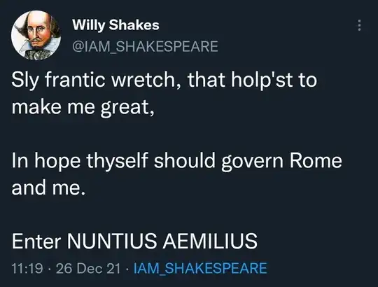 screenshot of the Twitter account mentioned, with the lines quoted below