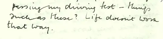 Screenshot of different portion of letter from Larkin to Pym.