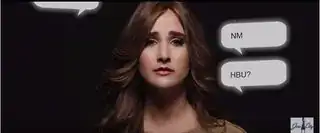 Video still with SMS overlay