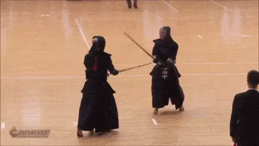 Maeda senshu does ashi-barai to Tanaka senshu at the final of 2018 All Japan Police Team Championship Final (Osaka vs. Kanagawa)