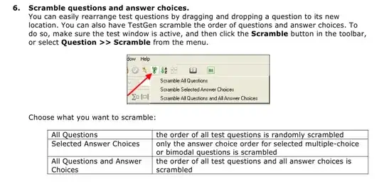 TestGen interface to randomize questions