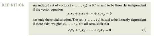 definition of linear (in)dependence