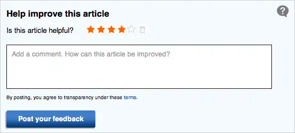 Article Feedback Form Option 3
