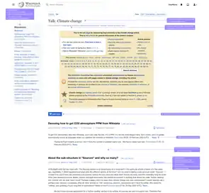  A screenshot showing the design of desktop talk pages in the Vector 2022 sin as of 8 July 2022.