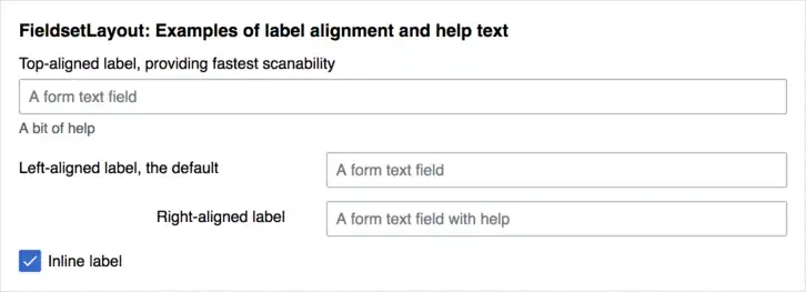 An example of a Fieldset layout