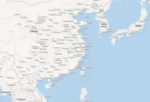 Map of Asia as it will show on English-language wikis after internationalization.