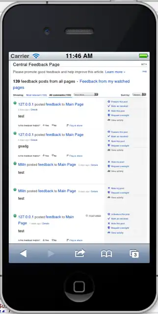 Mobile Feedback Page - Before