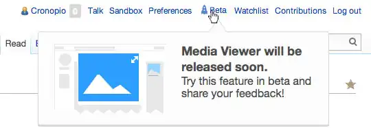 Mockup for proposed Popup Guider, to let users know when a new feature is available for testing or has been released.