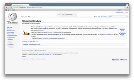 Screenshot of the English version