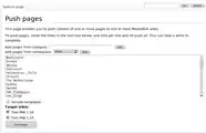 The page selection interface of Special:Push