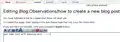 how to create a blog posting
