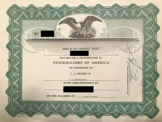 stock certificate