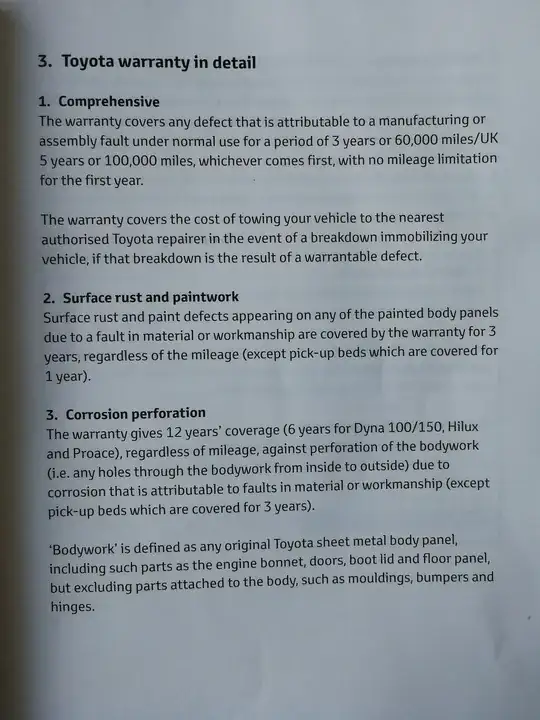 Detail’s of “Warranty Chapter 3”