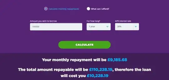 APR calculator on MoneySuperMarket