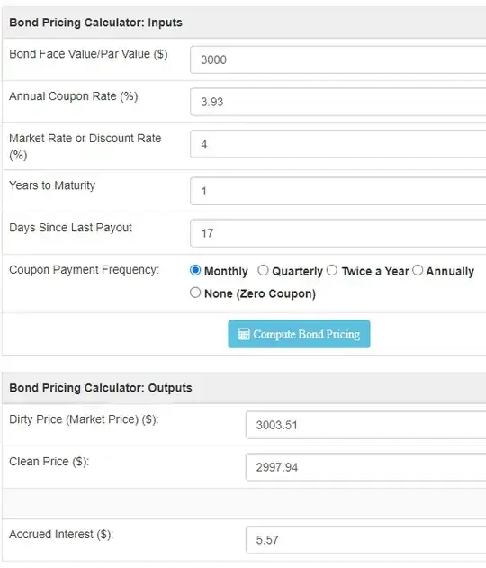 Bond Calculator Output