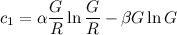 c_1 = α (G/R) ln(G/R) - β G ln(G)