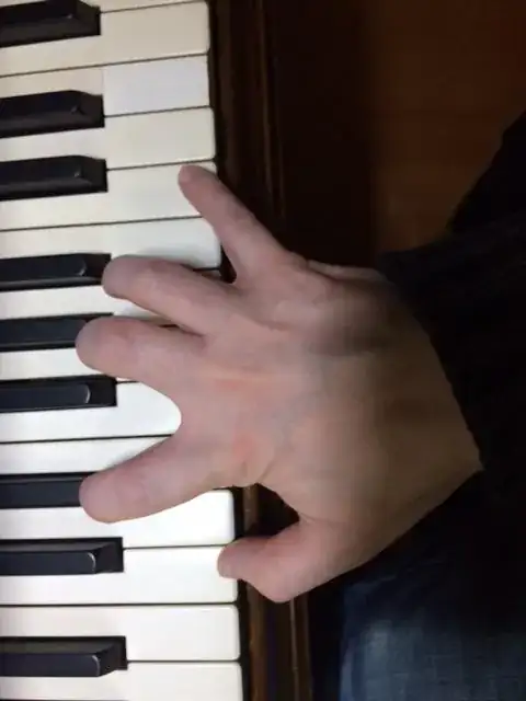 Over-curled fingers top view