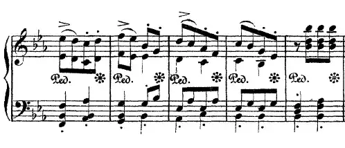 Staccato with a pedal