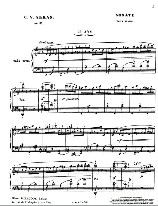 Alkan's Grande Sonate "Les Quatre Ages", Movement 1 "20 ans", Start