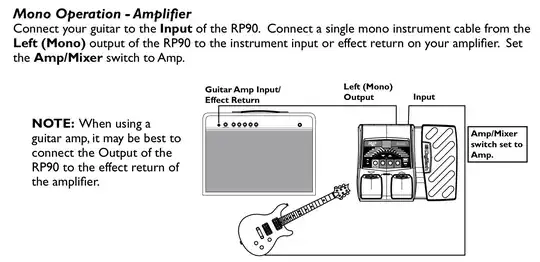mono operation connection diagram from RP-90 user manual