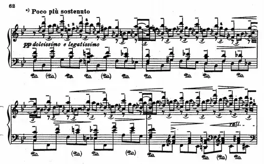 an example of tuplets crossing the barline, from Godowsky