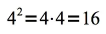 four to power of two