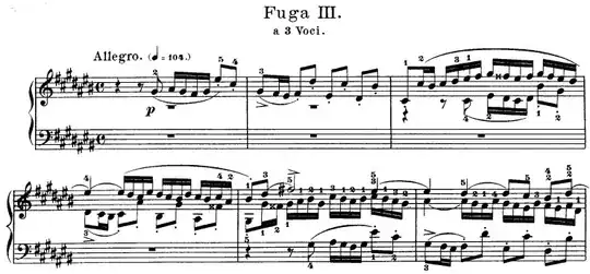 BWV 848 measures 1 to 6