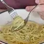 Eating spaghetti with a spoon