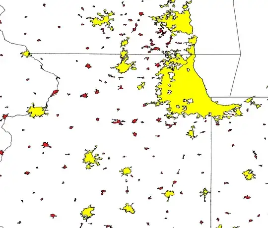 Chicago area urban areas and clusters