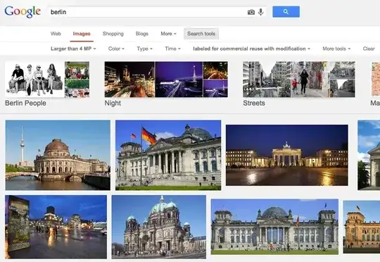 Screenshot of Google Images, searching for berlin, with filters applied